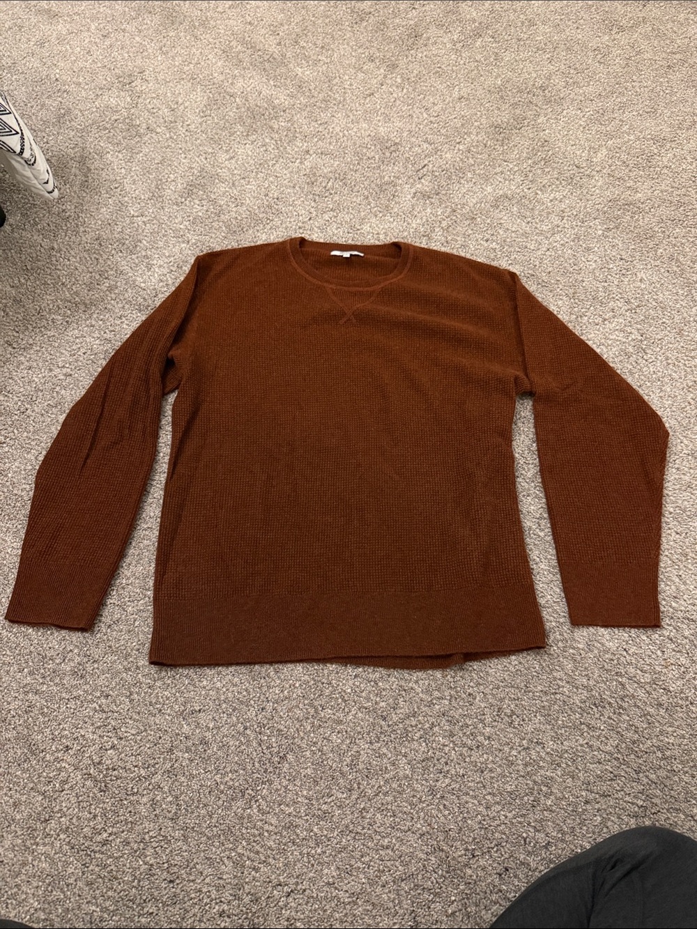 Madewell Women’s 100% Cashmere Maroon Waffle Sweater Medium